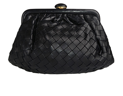 Vintage Intrecciato Weave Pouch, front view
